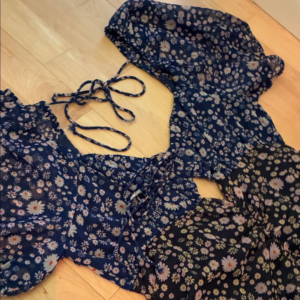 Free People Dress multicolor Size Medium Floral Ruched Lined